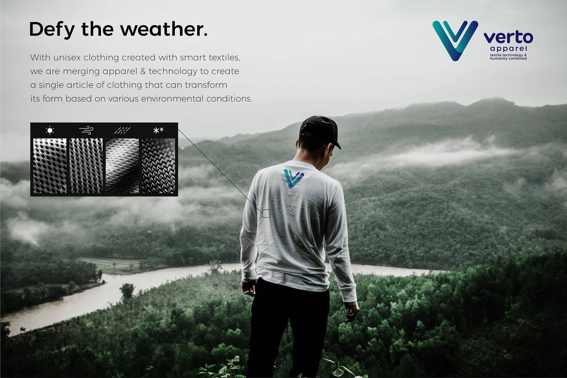 Marketing Ad for Verto. "Defy the weather."